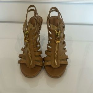 Jimmy Choo Nude Strappy Platform Heels